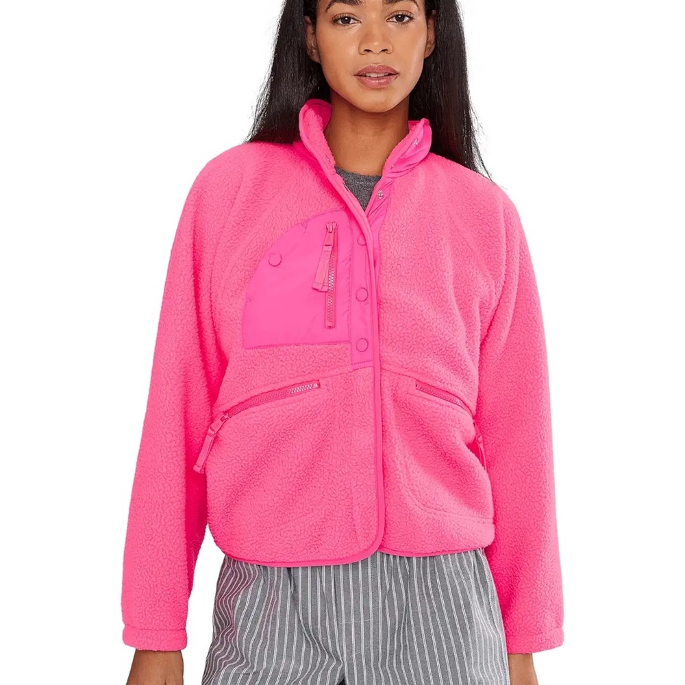 FP Movement by Free People Bright Pink Teddy Jacket